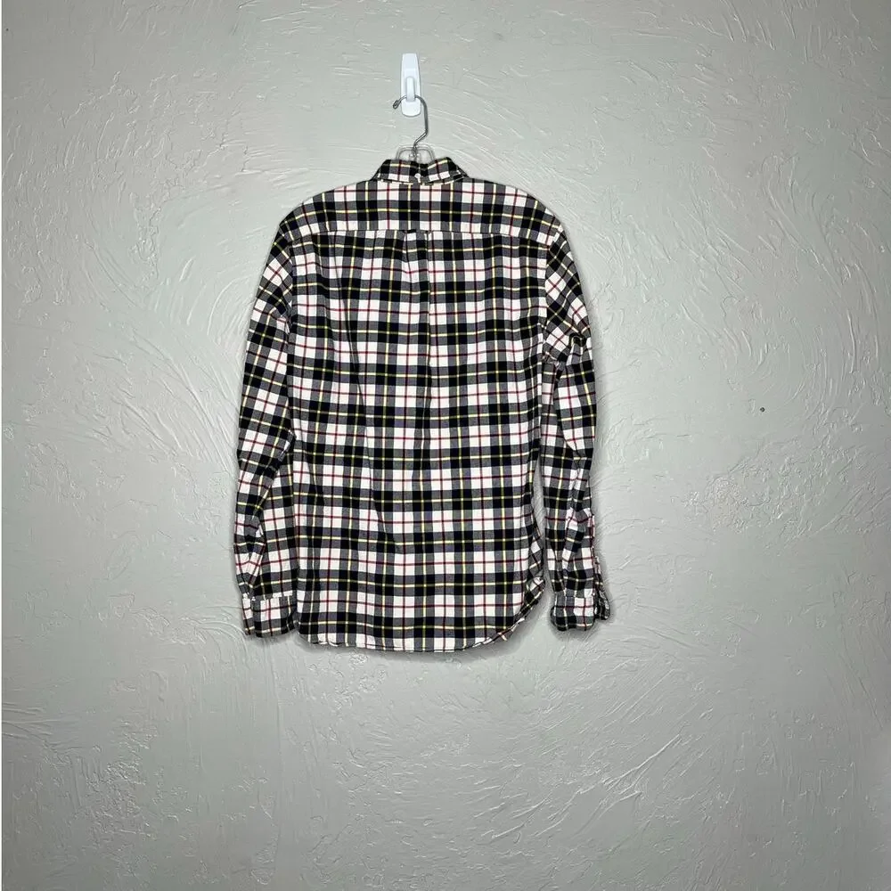 J.Crew Men's Medium Oxford Plaid Long Sleeve Button-Up Shirt